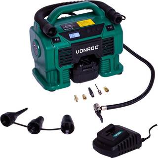 VONROC Kompressor 20V - 12V | Inkl. 4.0Ah akku og oplader