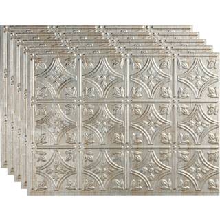 FASDE Traditionel stil/m?nster 1 dekorativ vinyl 18in x 24in backsplash -panel i vintage metal (5 pakke)