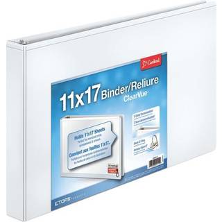 11 x 17 Clearvue Slant-D Ring Binder 1 """" Cap White