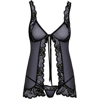 Kissable - åben babydoll (sort)