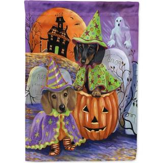 Caroline's Treasures PPP3082GF Dachshund Halloween Haunted House Garden Flag Mailbox Flag Dekorativt Yard Flag Banner Uden