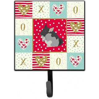 """" Caroline's Treasures Black Velvet Chinchilla Love Leash eller Key Holder Hooks multicolor """"