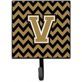 """" Caroline's Treasures Letter D Chevron Black and Gold Leash eller Key Holder CJ1050-DSH4 Small Multicolor """"