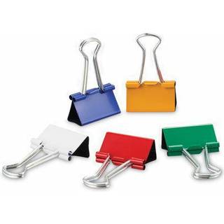 Universal 31029 Medium bindemiddelklip 5/8-tommer kapacitet 1 1/4-tommer brede forskellige farver 24/pakke