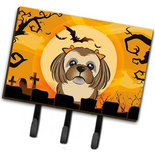 """" Caroline's Treasures BB1807TH68 Halloween Chocolate Brown Shih Tzu snor eller nøgleholder stor flerfarvet """"