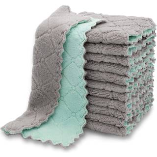 Kimteny 12 Pack Kitchen Cloth Dishowkles Premium opvaskeklude Super Absorberende koral fl?jl Velvet Tishtowels Nonstick Oil vaskbar hurtig t?rrin