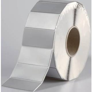 Hellermann Panel label 27x12,5mm, sølv rl. 1000