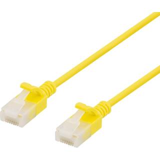 DELTACO U/UTP Cat6a patch cable, slim, 3,5mm diameter, 0,3m, yellow