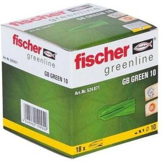 Fischer gasbetondybel GB 10 GB Green, til porebeton, mindst 50% bæredygtigt mat.-pk a 18stk