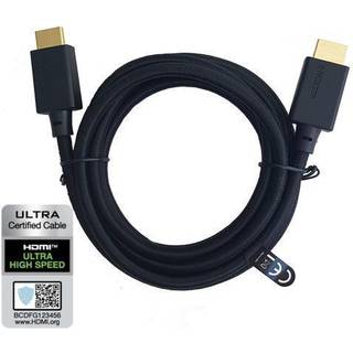 NÖRDIC CERTIFIED CABLES Certificeret 5m Ultra High Speed HDMI 2.1 4K 8K 60Hz 120Hz 48 Gbps Dynamic HDR eARC VRR nylon flettet kabel forgyldt