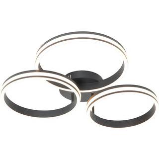 Loftslampe sort inkl. LED 3-trins dæmpbar 3-lys - Navara