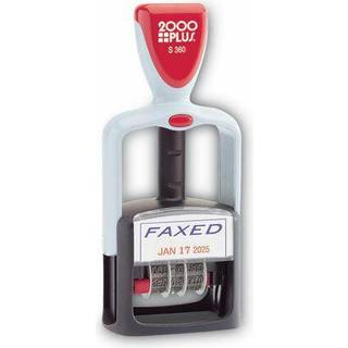 2000 plus selvoplukende to-farvedato og faxet frim?rke 1-3/4 """" X 1-1/8 """" Impression Red and Blue Ink (011032)