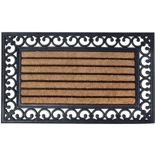 Nostalgische Fussmatte Streifen Fussabtreter Gummi / Kokos 45x75cm