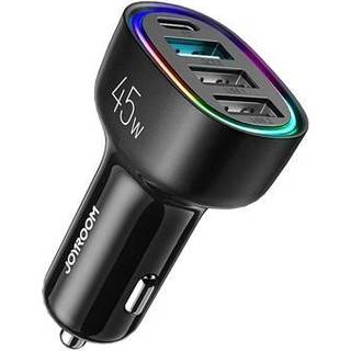 Joyroom Car charger JR-CL09 4-port 1x USB-C PD 1x QC3.0 USB 2x USB (black)