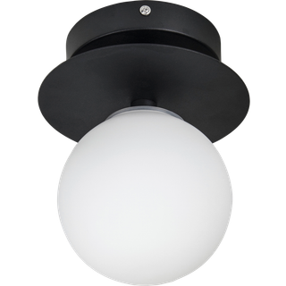 Væglampe / loftslampe Art Deco 24 cm, hvid/sort