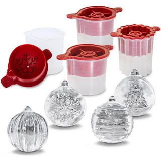 Tovolo Christmas Ornament Ice Forms Set med 4 - Stor isform Ideel til festlige og feriedrik - Lugtfri fryser opbevaring opvaskemaskine -sikker me