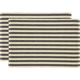 Statement Stripe 2-pak Dækkeservietter, Ash, 33x48 cm
