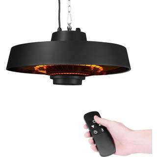 VONROC Terrassevarmer - Vulcano - 2000W | LCD skærm - Timer | Sort | Inkl. Fjernbetjening.