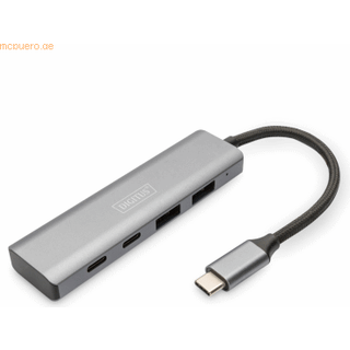 DIGITUS USB-C to 4 x USB-C Hub USB hub - 4 ports - Grå