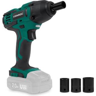 VONROC Slagnøgle 20V - 150Nm Møtrikspænder | Solo | Ekskl. akku og oplader  - Inkl. 4 toppe 3/8"" - 13mm, 14mm, 15mm & 17mm.
