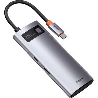 Baseus Adapter 5in1 Hub USB-C to 3x USB 3.0 + HDMI + USB-C PD USB hub - USB 3.0 - 5 ports - Grå