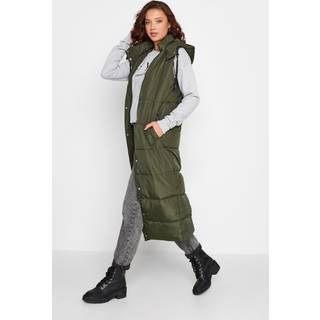 Lts Tall Khaki Green Midaxi Puffer Gilet 16 Lts | Tall Women's Gilets
