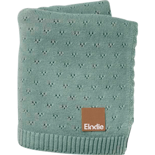 Elodie  Pointelle-strikket Tæppe 100x75, Pebble Green
