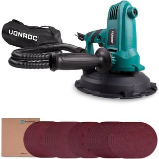 VONROC Excentersliber - 750W | 180mm | Til gipsvægge - gulve | Inkl. Tilbehør og sandpapir 33 stk.