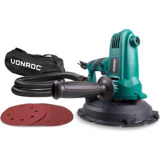 VONROC Excentersliber - 750W | 180mm | Til gipsvægge - gulve | Inkl. Tilbehør og sandpapir 8 stk.