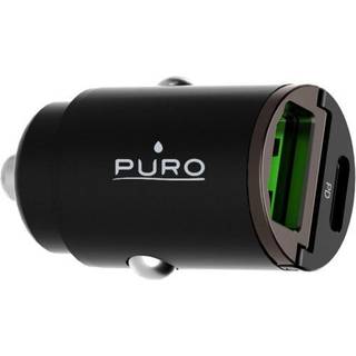 Puro PD 30W Mini Biloplader m. USB-A og USB-C - Sort