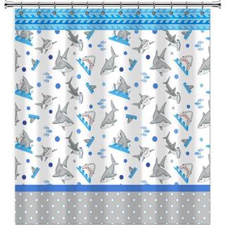 Borders Unlimited Fish 'N Sharks-mini Polka Dot Dusch Crawtain Multi