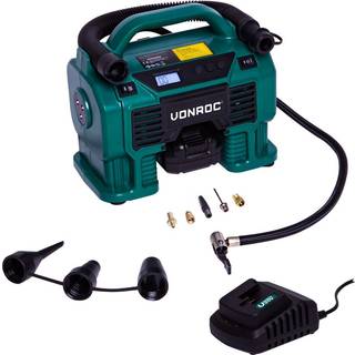 VONROC Kompressor 20V - 12V | Inkl. 2.0Ah batteri og oplader