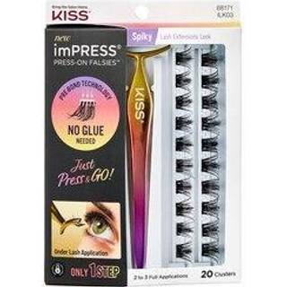 Kiss Impress falsier falske øjenvipper Lash Clusters Spiky '16 mm Inkluder 20 klynger 1 Applikator Kontaktlinser Venlig let at anvende genanvende