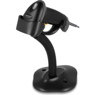 Delock Kablet Stregkode Scanner 1D - Med Holder - Sort