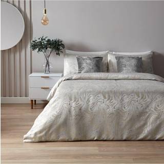 Paoletti Riva Paoletti Cream Osyter Gold Marble Luxe Duvet Cover And Pillowcase Set