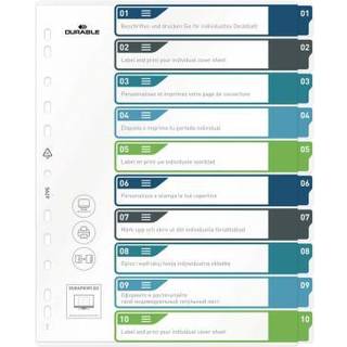 Durable printbart register a4+ 10-delt 1-10 farve+indsats pp