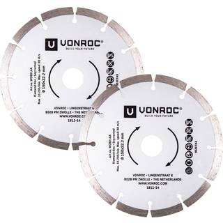VONROC Diamantklinge - Universel | 150mm | Til rillefræser eller vinkelsliber |  Inh. 2 stk.