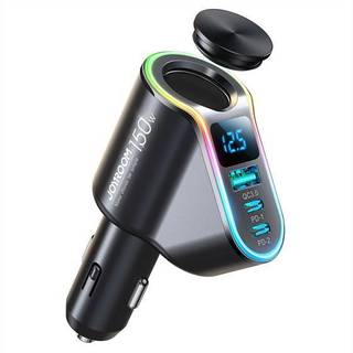 Joyroom JR-CL21 car charger 4in1 1x USB QC3.0 2x USB-C PD 150W (black)