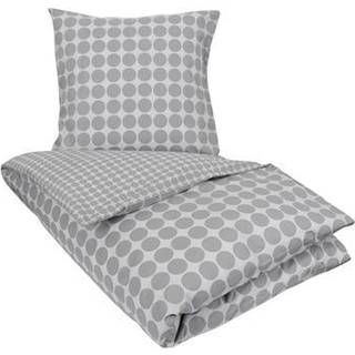 Sengetøj 150x210 cm - Circle grey - Prikket sengetøj - 100% Bomuld - Borg Living sengesæt