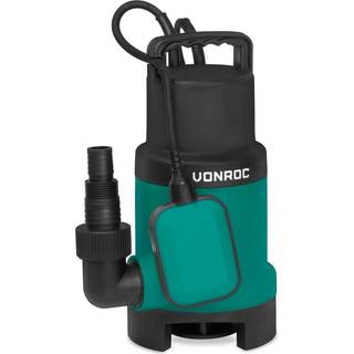 VONROC Dykpumpe - pumpe - 750W | 14000l/h - med flyder | max dybde på 7,5 m. | Snavset og rent vand