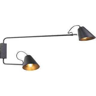 Design væglampe sort 2-lys justerbar - Lune
