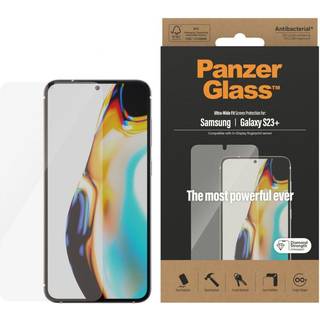 Samsung Galaxy S23+ (Plus) PanzerGlass AntiBacterial Ultra-Wide Fit Skærmbeskyttelsesglas - EasyAligner - Diamond Strength - Gennemsigtig