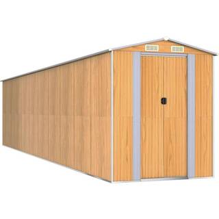 haveskur 192x855x223 cm galvaniseret stål lysebrun