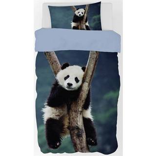 Panda sengetøj - 140x200 cm - Panda i træ - Sengesæt i 100% bomuld - Børnesengetøj