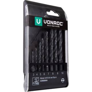 VONROC Metalbor - Metalborsæt - Universel | 3 til 10mm | 8 dele