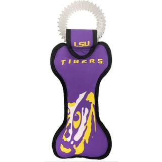 Pets First NCAA LSU Tigers Spartans Dental Dog TUG Leget?j med Squeaker. H?rdt PET-leget?j til sund sjov t?nder og reng?ring af k?ledyr T?nder og