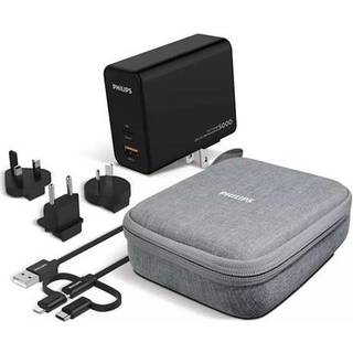 Philips Rejseadapter og powerbank - 5000 mAh (inkl. USB-A til USB-C/Lightning-kabel)