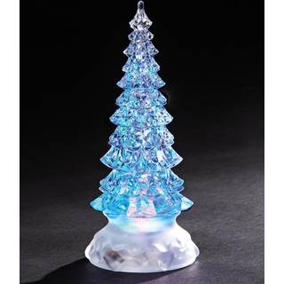 Holiday Pine Tree Multicolored Light Up Glitter Confetti Swirl 8,5 tommer akryl bordplade figur