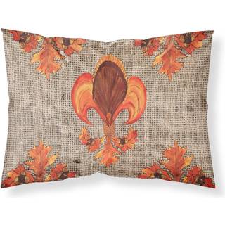 """" Caroline's Treasures 8744Pillowcase Thanksgiving Turkey Fleur de Lis Moisture Wicking Fabric Standard Pillowcase Large Multicolor """"