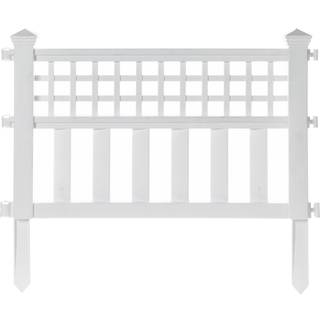 Gardenised Qi003741.WL Garden Gate Patio Picket Fence Flower Bed Border White Vinyl Edging 20,5 x 24